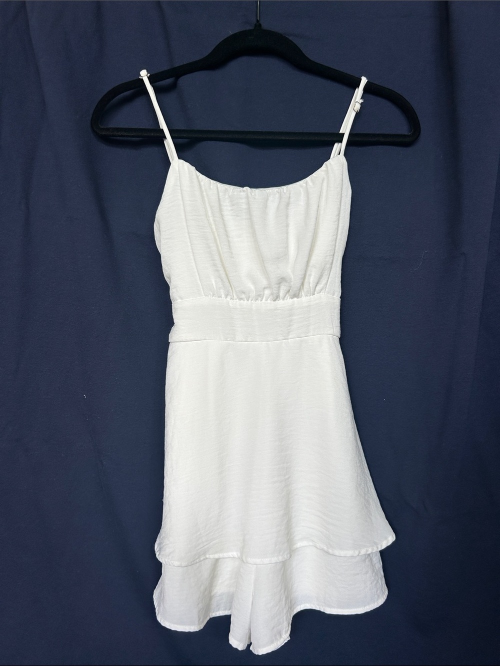 Altar’d State White Spaghetti Strap Double Layered Romper